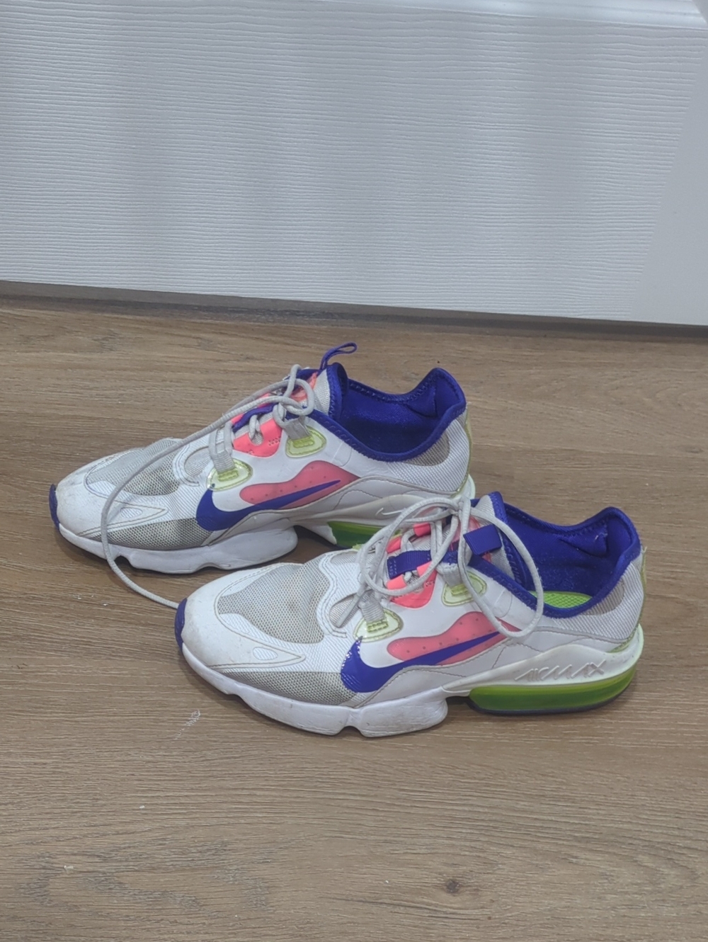Nike Air Max Women's White Sneakers with Pink, Blue & Green Accents